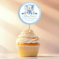 Blue Elephant Baby Shower Stickers – Watercolor Sa