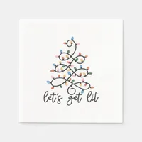 Let's Get Lit Christmas Tree Lights Classic Napkins