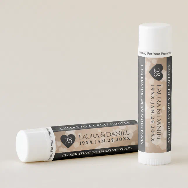 Elegant 28th Linen Wedding Anniversary Celebration Lip Balm