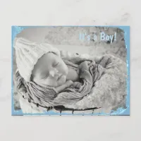 Photo Birth Announcement for Baby Boy