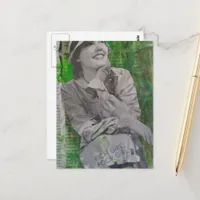 retro rich poor girl Mixed media collage Postcard