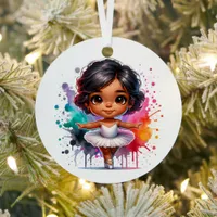 Pretty Little Ballerina Personalized Christmas Metal Ornament