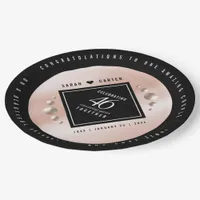 Elegant 46th Pearl Wedding Anniversary Celebration Paper Plates