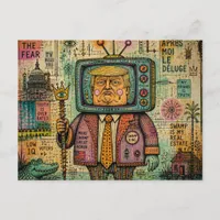 Trump Swamp Reality Mixed Media Postcard