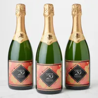 Elegant 29th Garnet Wedding Anniversary Sparkling Wine Label