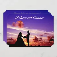 Bride & Groom in Sunset Rehearsal Dinner Card