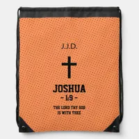 Orange Dots Pattern Bible Chapter Verse Christian Drawstring Bag