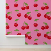 Cherry Aesthetic Cute Cherries Pattern Wallpaper