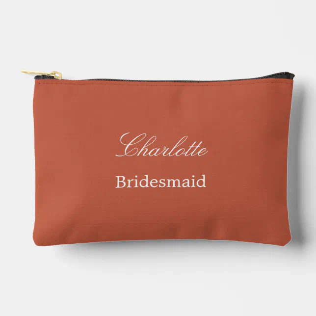 Elegant Bridesmaid Terracotta Accessory Pouch