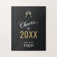 New Year Modern Business Logo Black Gold Keepsake Jigsaw Puzzle