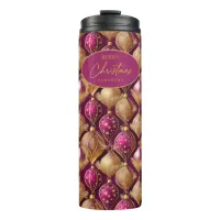 Magenta Gold Christmas Pattern#12 ID1009  Thermal Tumbler