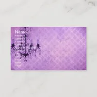 Grunge Wallpaper Chandelier purple background Business Card