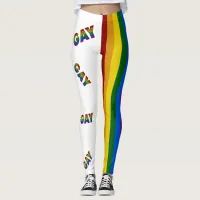 Gay Flower Pride Colors Striped Leggings