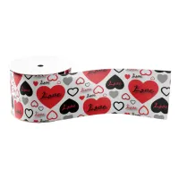 Stylish Trendy Red And Black Love Hearts Pattern