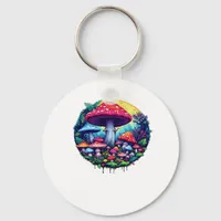 Goblincore Colorful Mushrooms Classic Keychain