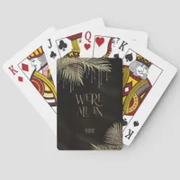 Jewel Palm Leaf Wedding All In Gold ID830 Poker Cards