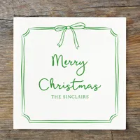 Personalized Minimalist Bow Design Christmas Party Napkins