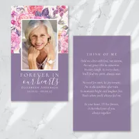 Peony Floral Memorial Prayer Card