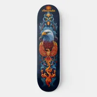 Fiery Phoenix Bird Skateboard