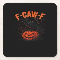 F-Caw-F Halloween Trendy Casual Square Paper Coaster