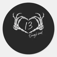 Skeleton Heart Hand Minimal Classic Design Classic Round Sticker