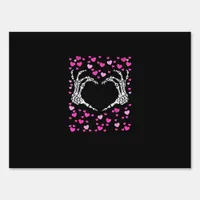 Skeleton Hand Heart Valentines Day Funny Viral Sign