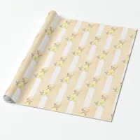 Vintage Baby Boy Yellow, Orange & Gray Baby Shower Wrapping Paper