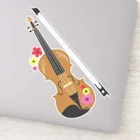 Violin and Flowers, Pretty Violinist Sticker