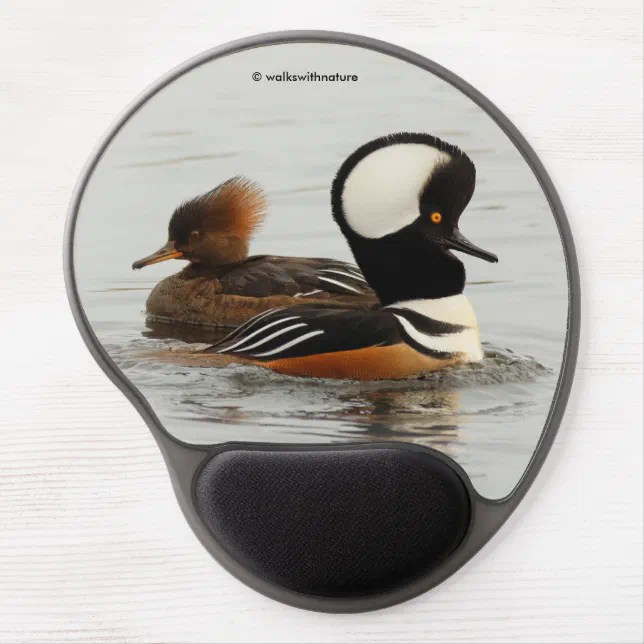 Hooded Merganser Ducks at the Pond Gel Mouse Pad