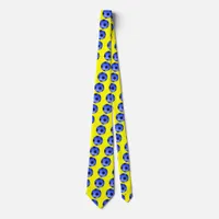 Blue American Soccer or Association Football Neck Tie
