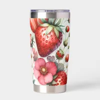 Floral Strawberry Tumbler