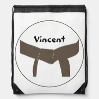Martial Arts Brown Belt Drawstring Bag