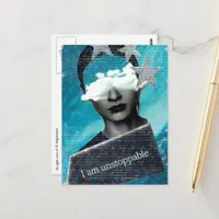I am Unstoppable Mixed Media Collage Postcard