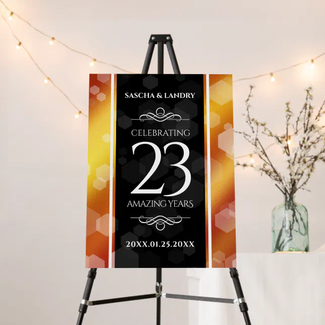 Elegant 23rd Imperial Topaz Wedding Anniversary Foam Board