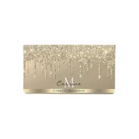 Monogram Name 14k Gold Dripping Glitter Metallic Checkbook Cover