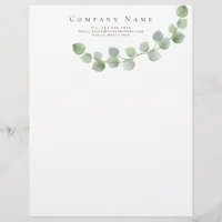 Simple Elegance Green Eucalyptus Company Details Letterhead