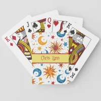 Mod Abstract Sun Moon and Stars Colorful  Poker Cards