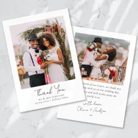 Handwritten Aesthetic Photo Wedding Thank You Card