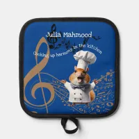 Sisters's Music lover singer cook mouse  Pot Holder