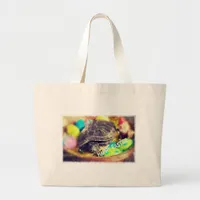 Easter Turtle Large Tote Bag