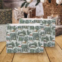 Christmas Woodland Holiday Rustic Large Gift Bag