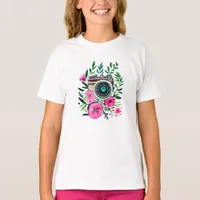 Vintage Flowers and Retro Camera Personalized T-Shirt