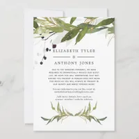 Watercolor Greenery Reduced Wedding Guest List Announcement