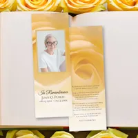 White Rose Flower Funeral Prayer Card Bookmarks