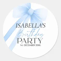 Blue Bow  Classic Round Sticker