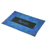 Personalized Blue Dinosaur Hide Cloth Placemat