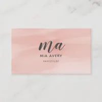 Sophisticated watercolor blush simple business card