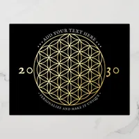 Flower of Life Sacred Geometry  Foil Invitation Postcard