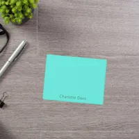 Turquoise name post-it notes