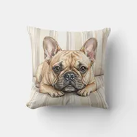 French Bulldog Throw Pillow Watercolor